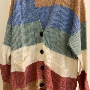 American eagle sweater cardigan with buttons color block